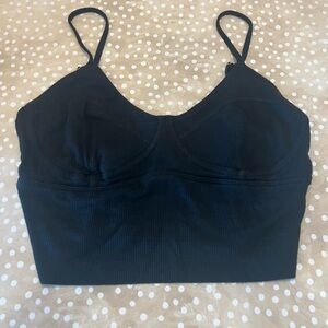 Gilly Hicks Bralette Camisole Ribbed Black adjustable straps Large NWT